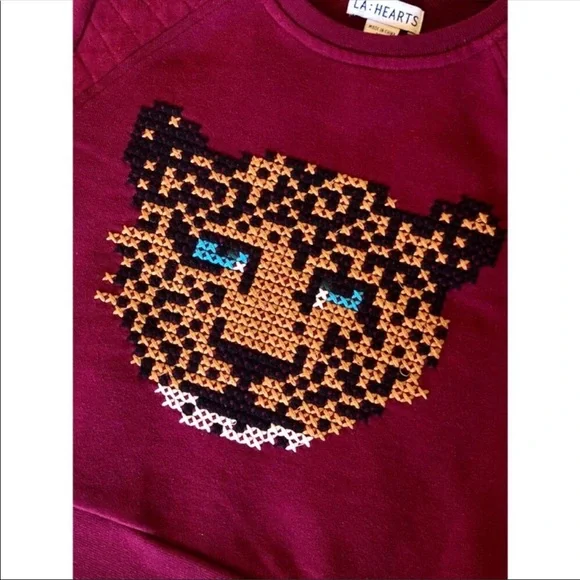 Crop Top Sweatshirt - Cheetah / Leopard Knit Design XS PACSUN - Picture 5 of 8